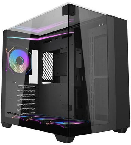 Darkflash TH285 computer case 4 fans (black) - Case - Miditower - Zwart
