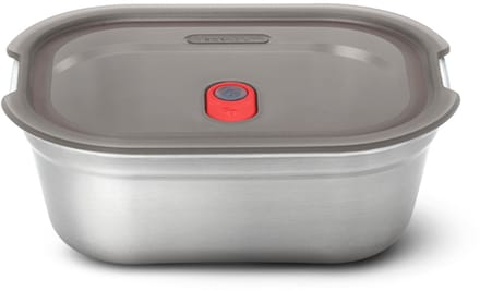 Black+Blum Steel Food Box Medium - Meal prep - 190x143x73mm - Grijs/Rood