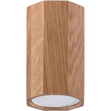 Sollux Lighting Plafondlamp Zeke - GU10 - eik - hout - 10x6x6cm