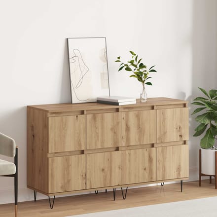 vidaXL - Dressoirs - 2 - st - artisanaal - eikenkleurig