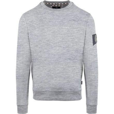 Aquascutum Heren-sweatshirt met geribde kraag en patch (Grijs)