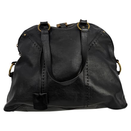 Yves Saint Laurent Oversized Muse Shoppers Tas in Zwart Kalfsleer
