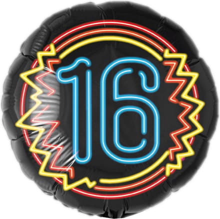 Paperdreams - Neon Folieballon - 16 Jaar