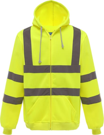 Yoko Full Zip Hooded Sweatshirt YHVK07 - Hi Vis Yellow - S