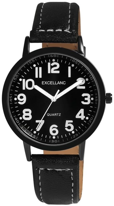 EXCELLANC herenhorloge kunstleer Mineralglas
