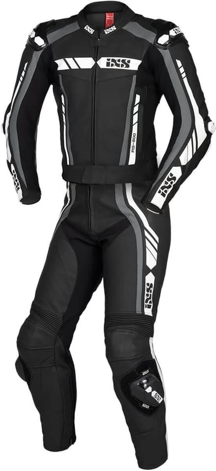 IXS Sport RS-800 1.0 Zwart Grijs Wit 2-Delig Motorpak - Racepak