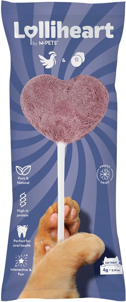 M-PETS Lolliheart kat snack kip & blauwe bes - per 15