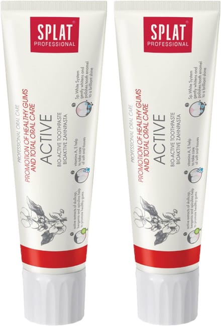 SPLAT Active 2-pack - Tandpasta - Glazuurbescherming, Remineralisatie, Zonder SLES