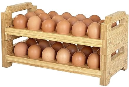 Eierhouder van Bamboe - Stapelbaar Design voor 36 Eieren | Eierschalenopslag en Display Rack | Houten Eierstandaard voor Keukentafel