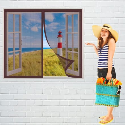 Magnetisch Hor Horrengaas Raam 75x70cm Bruin Eenvoudige Montage