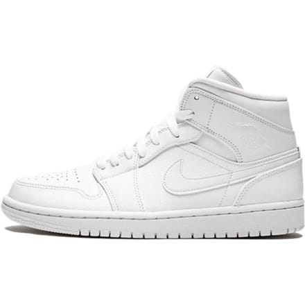 Jordan Aj1 Mid Sneakers Heren - Wit - Maat 45.5 - Leer, Synthetisch