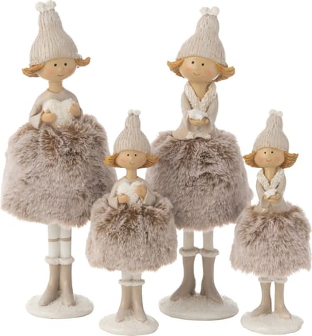 J-Line figuur Angel Hart + Ster Bont Rok - polyresin - mix - large - 2 stuks