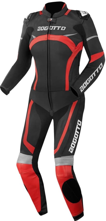 Bogotto Misano Dames Zwart Rood 2-Delig Motorpak - Maat 36 - Racepak