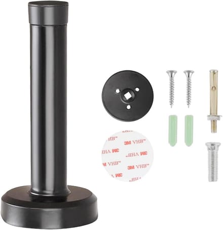 Deurstopper - Deurvanger - Bescherming Deuren - Massief Roestvrij Staal - 20 cm - Zwart