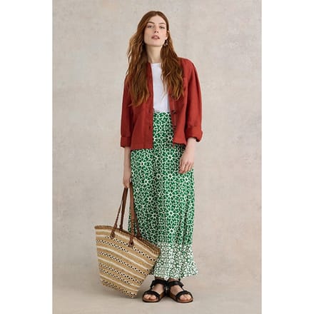 White Stuff Jada Eco Vero Maxi Skirt Green Printed Taglia: 6 REGULAR | Minigonne Outlet | Donna | Verde