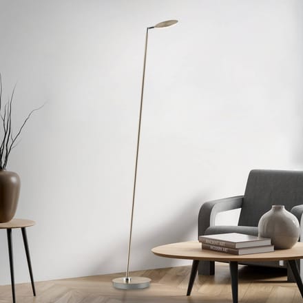 Paul Neuhaus LED vloerlamp Akku-Bente, messing, CCT, USB-C