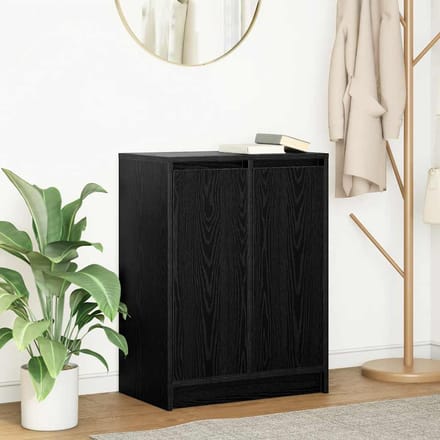 vidaXL - Dressoir - 57x34x76 - cm - spaanplaat - zwart - eikenkleurig