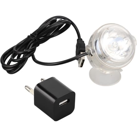 LED Aquariumlamp Multifunctioneel 1W Laagspanning Mini Aquariumlamp voor Zoet Zoutwater Aquarium black