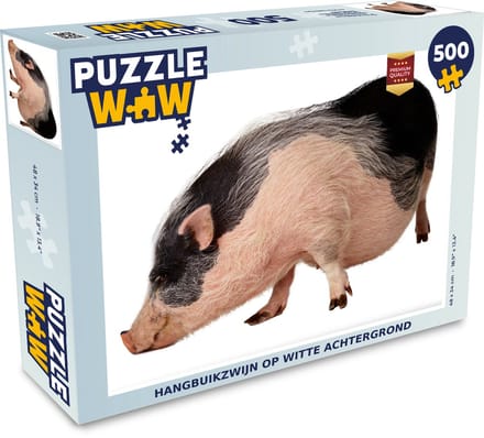 Puzzel Hangbuikzwijn - Wit - Dieren - Legpuzzel - Puzzel 500 stukjes
