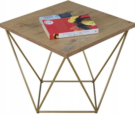 FutuStal - Stalen Stijl - Tafel - Goud - Dąb Lancelot