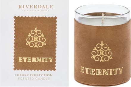 Riverdale Luxe Geurkaars "Eternity" magnolia & Iris D11cm COGNAC