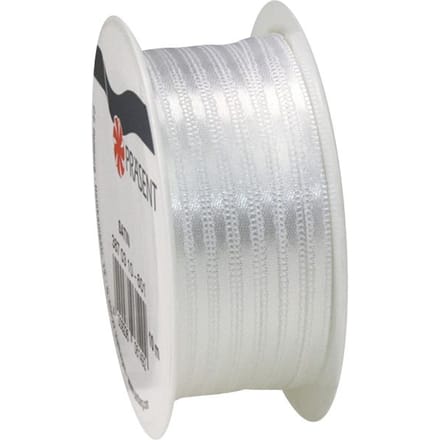 Satijnen lint, 3 mm - Wit