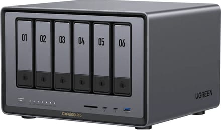 Ugreen NASync DXP6800 Pro NAS Compact Intel® Core™ i5 i5-1235U 8 GB DDR5 0 TB UGOS Pro Zwart