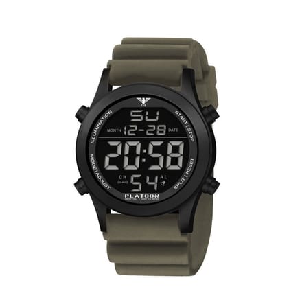 KHS - KHS.PLABSD.DSGO - Polshorloge - Heren - Kwarts - PLATOON Black Steel Digital