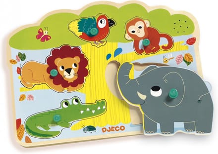 Djeco Geluidenpuzzel - de Zoo - 5 stukjes