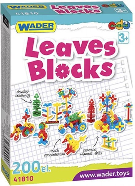 Wader Bouwpakket - Leaves Blocks Junior - 200-delig - Creatieve Bouwset voor Kinderen
