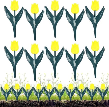Bloembedrand Set - Tuinafscheiding Decoratie - Tuinranden Maken - Flexibel Weerbestendig - 10 Stuks - Geel