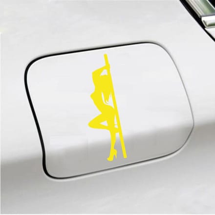 Bumpersticker - Paaldanseres - 16 X 5 - Geel