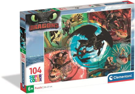 Clementoni - Puzzel - 104 Stukjes - Dragon Trainer 2025 - Kinderpuzzel - Vanaf 6 Jaar