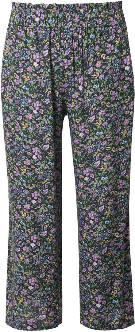 Studio Untold - Dames - Palazzo-broek wijde pijpen hoge taille flowers - Zwart - Maat 46+