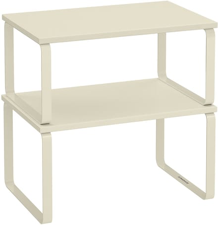 Kruidenrek - Stapelbaar - 2-Delige Set - Crèmewit - 19,5 x 29,7 x 15,8 cm