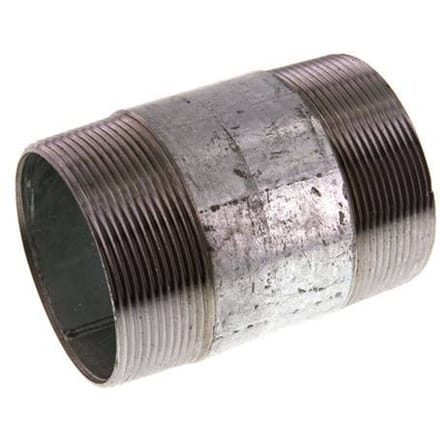 R 2 1/2'' Verzinkt Stalen Dubbele Pijpnippel 50 Bar DIN 2982 - 100mm