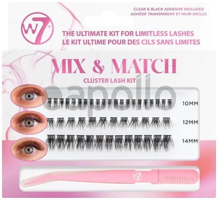 W7 Mix & Match Cluster Lash Kit Nepwimpers With Applicator glue included +lijm