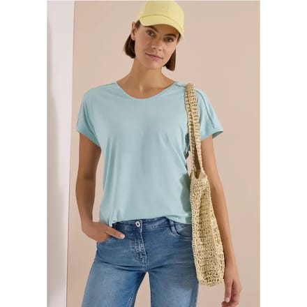 Shirt met V-hals en kanten detail