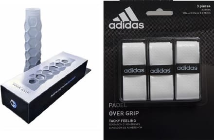 Bullpadel Hesacore + 1 pack witte Adidas padel overgrip
