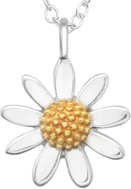 Sterling Zilveren Margrietbloem Ketting