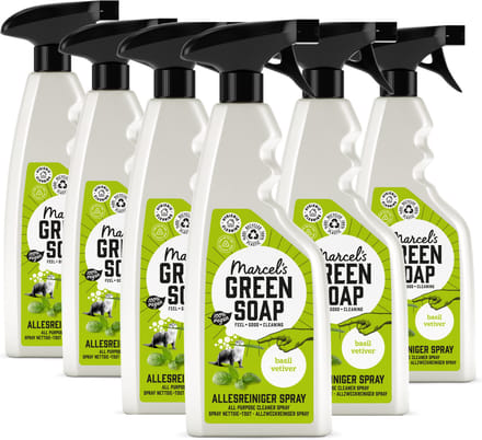 Marcel's Green Soap Allesreiniger Spray - Basilicum & Vetiver - 6 x 500ml