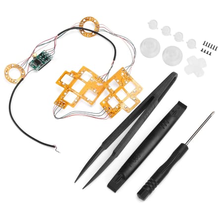 6 Kleuren Verlichte DPad Thumbsticks DTF LED Knoppen Kit voor PS4 Controller Accessoires white