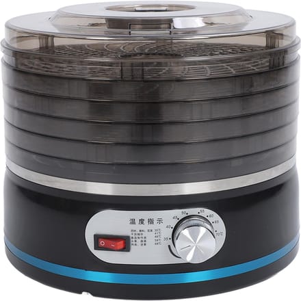 Voedseldroger Machine Zwart 5 Lagen PP PS Verstelbare Temperatuur Veelzijdige Voedseldroger voor Fruit L gray