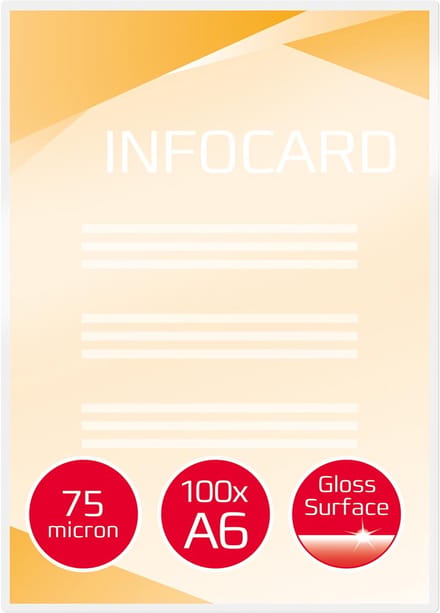 GBC Laminating Pouch - 100-pack - glossy - 111 x 154 mm - 75 g/m² - lamination pouches