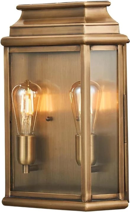 Elstead Lighting LED Wand Buitenlamp St Martins | 2X E27 Max 60W | IP44 | Dimbaar | Aged Brass