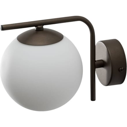 Domiluce Aurora wandlamp, bruin, glas, 17 cm hoog, globe, E14