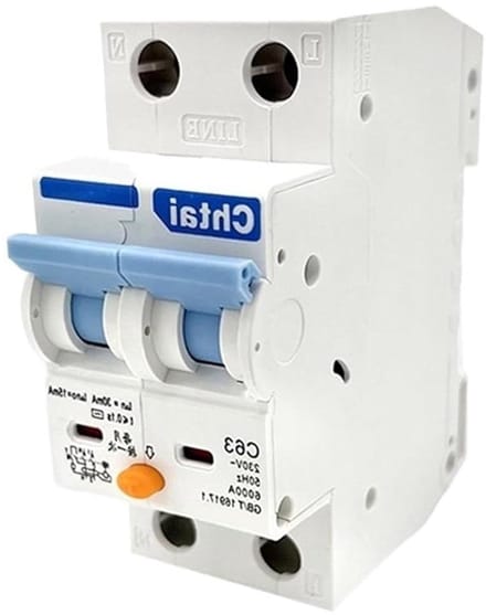 Aardlekschakelaar - Stroomonderbreker - Elektrische beveiliging - Verbeterde versie - 2 stuks - Grijs