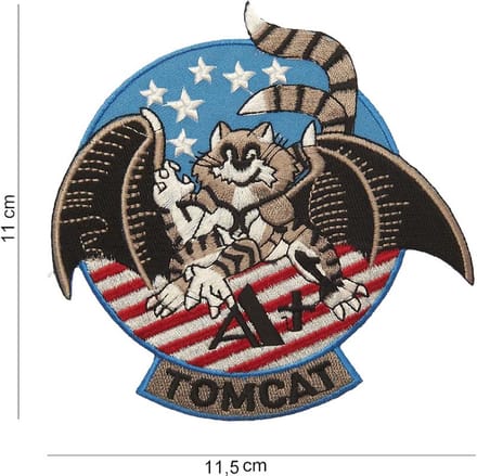 Embleem stof Tomcat hand op houdend USA