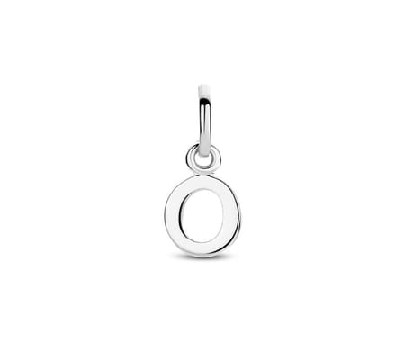 Zilver Gerhodineerde Hanger letter O 1333755