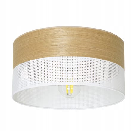 Grote Witte Cilinder Lampenkap Loft Stijl 30cm - Uniek Hout Design